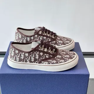 Dior Beige Brown Monogrammed Canvas Low-Top Lifestyle Sneakers — Dior Lifestyle Sneakers photo from the Yupoo catalog