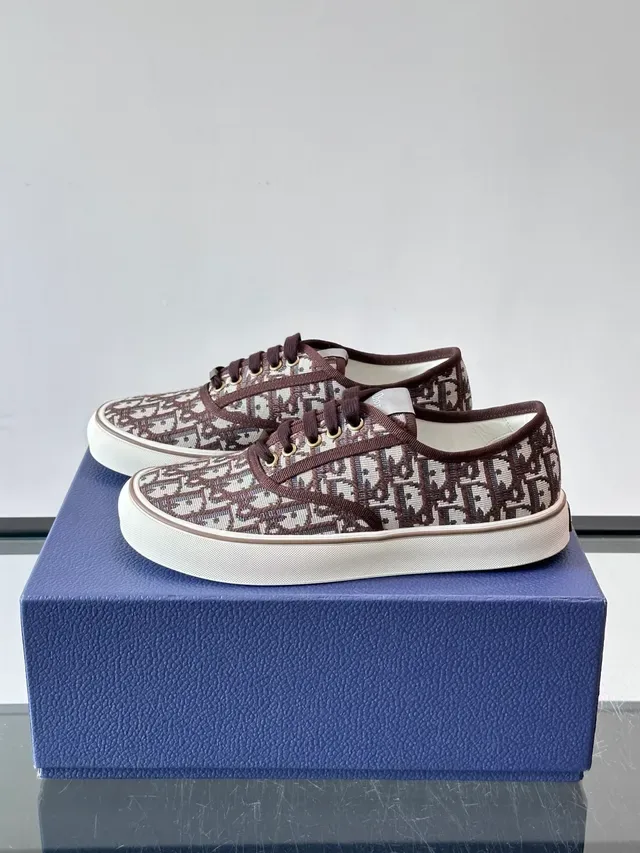 Dior Beige Brown Monogrammed Canvas Low-Top Lifestyle Sneakers 5