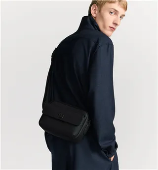 Dior Black Grained Leather Flap-Top Closure Messenger Bag 12