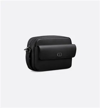 Dior Black Grained Leather Flap-Top Closure Messenger Bag 13