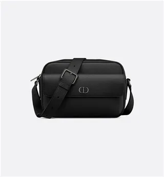 Dior Black Grained Leather Flap-Top Closure Messenger Bag 16