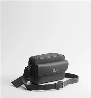 Dior Black Grained Leather Flap-Top Closure Messenger Bag 17