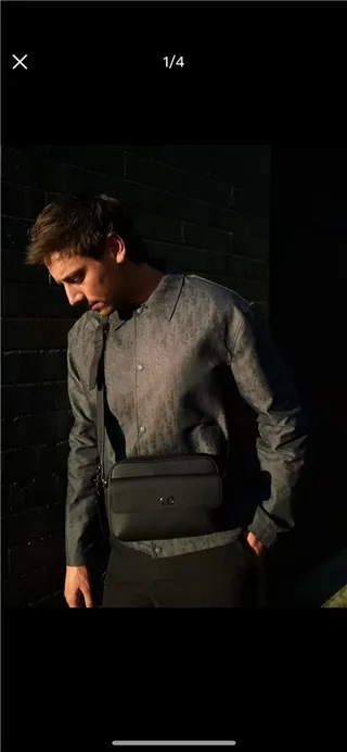 Dior Black Grained Leather Flap-Top Closure Messenger Bag 21