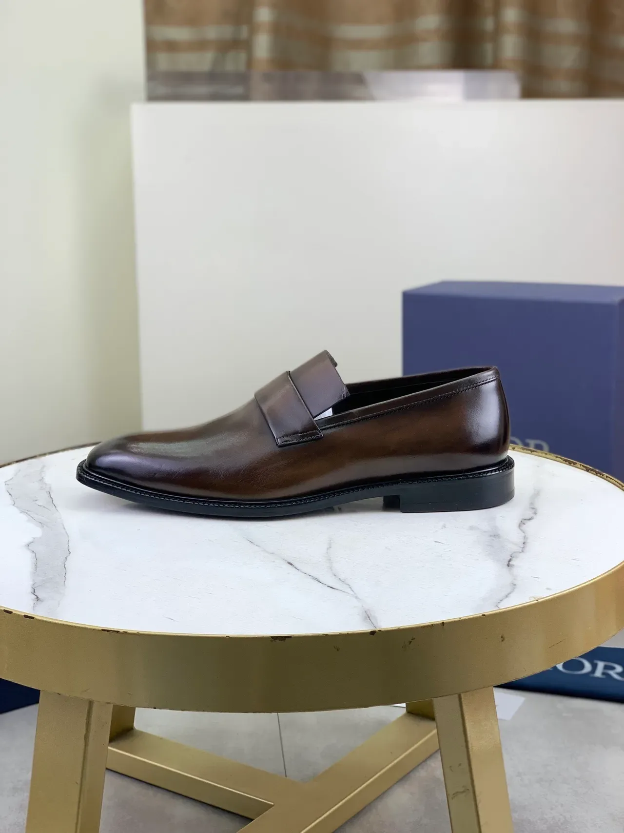 Dior Brown Leather Strap Loafer 6