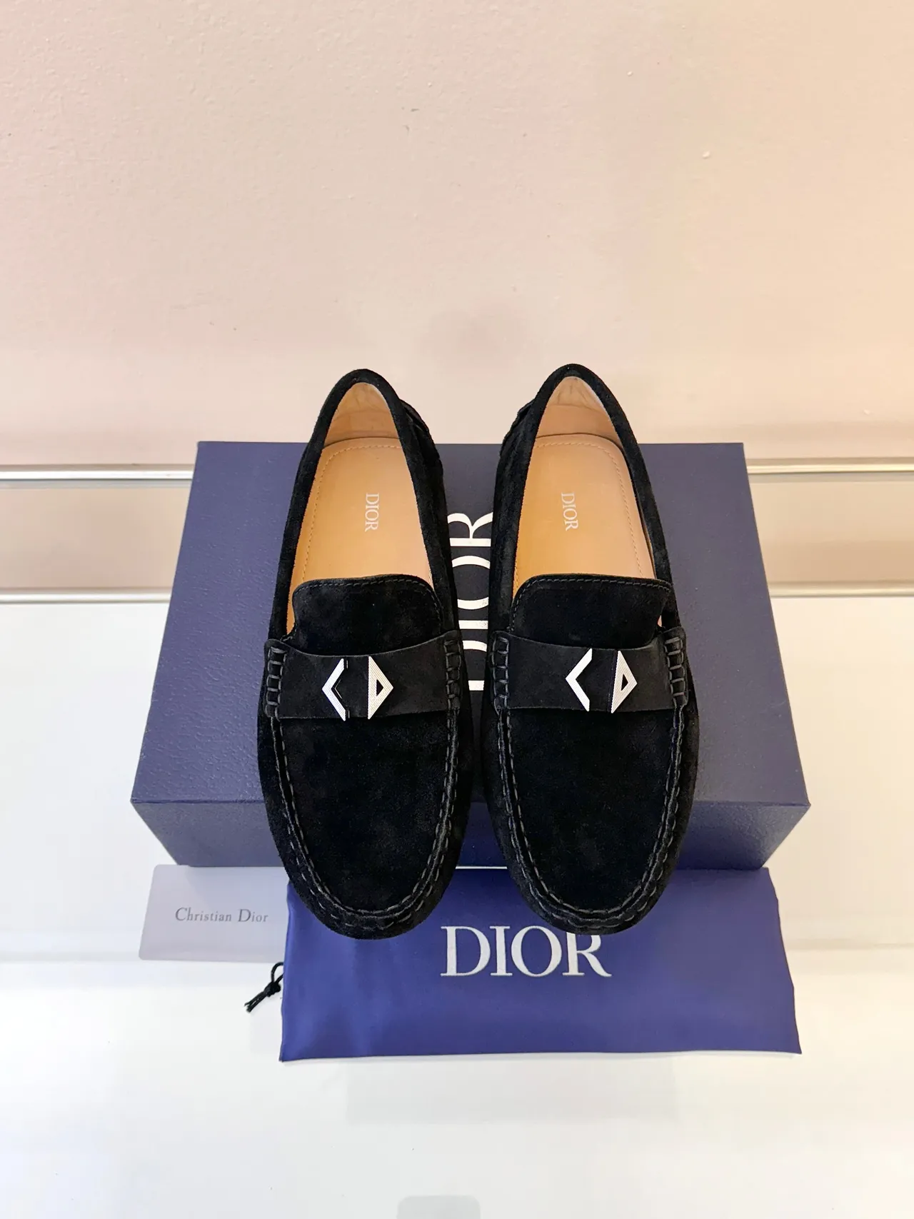 Dior J'Adior কালো রূপালী স্যুড তির্যক ধাতব হার্ডওয়্যার লোফার 6