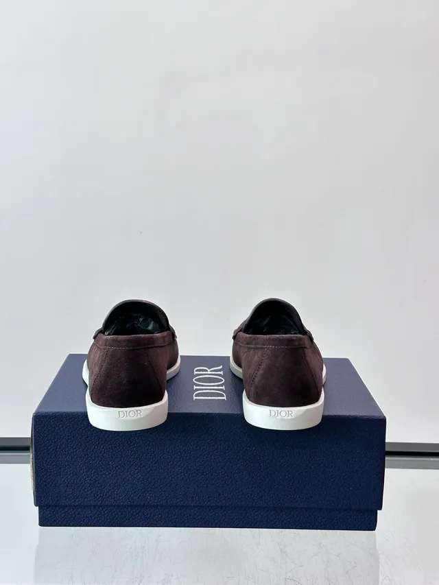 Dior Loafer Brown White Suede Upper Penny Strap Loafer 3