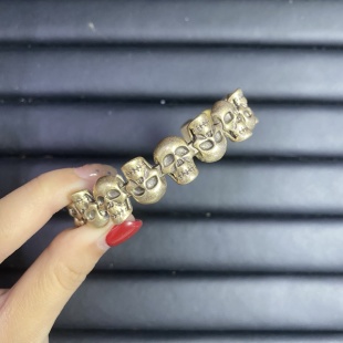 Dior Orange Gold Enamel-Letter Logo Pearl-Accented Bracelet 4