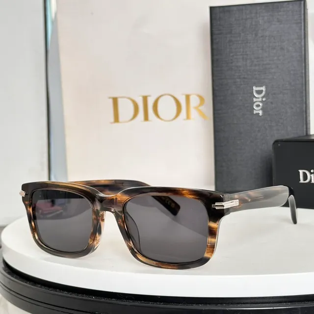 Dior Rectangular Glossy Black Sunglasses 3