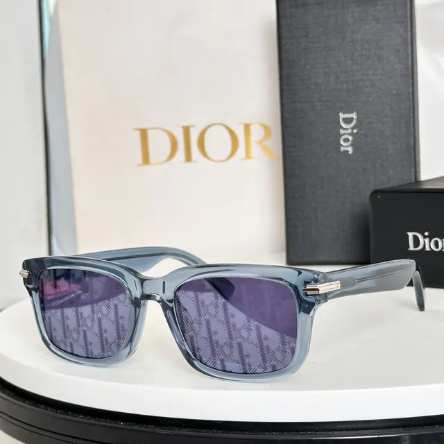 Dior Rectangular Glossy Black Sunglasses 6