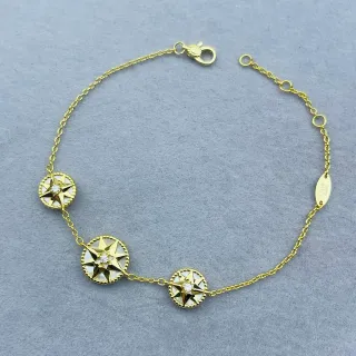 Dior Rose des Vents Three-Charms Gold 手链