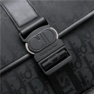 Dior Saddle Messenger Black Structured Rectangular Silhouette Tonal Monogram Canvas Messenger Bag 6