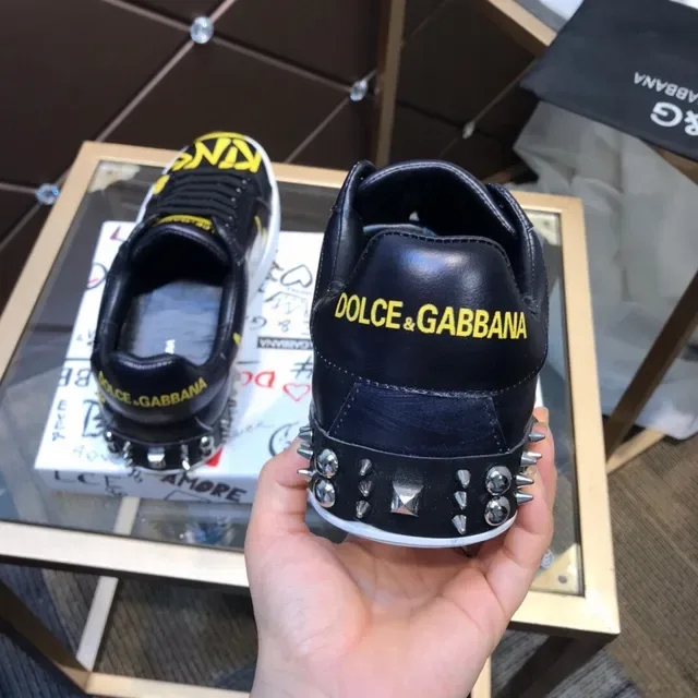 Dolce & Gabbana Graffiti-Print Black and Yellow Lifestyle Sneakers 5