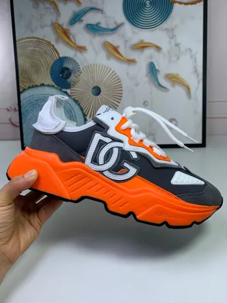 Dolce & Gabbana Orange Black Sole Oversized DG Monogram Chunky Sneakers 6