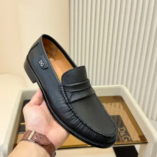 Dolce & Gabbana Penny Loafer Preto Couro Granulado Loafer