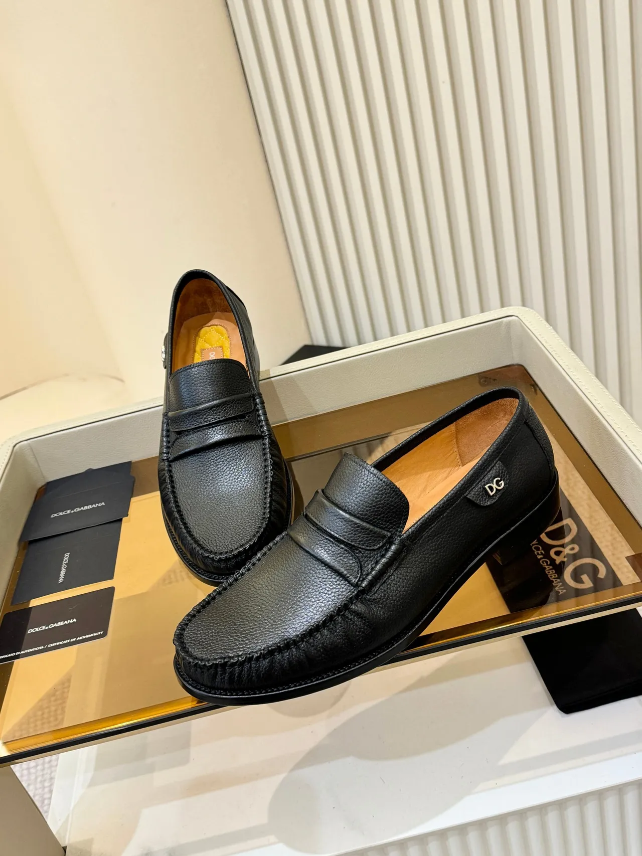 Dolce & Gabbana Penny Loafer 黑色粒纹皮革乐福鞋 5