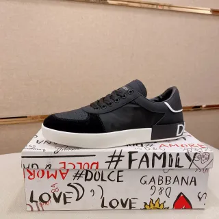 Dolce & Gabbana Tênis lifestyle de camurça e náilon preto
