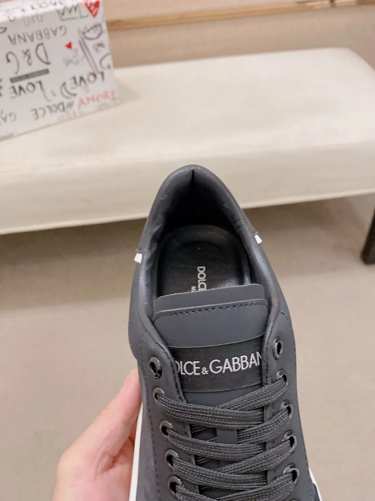 Dolce & Gabbana Black Suede and Nylon Lifestyle Sneaker 4