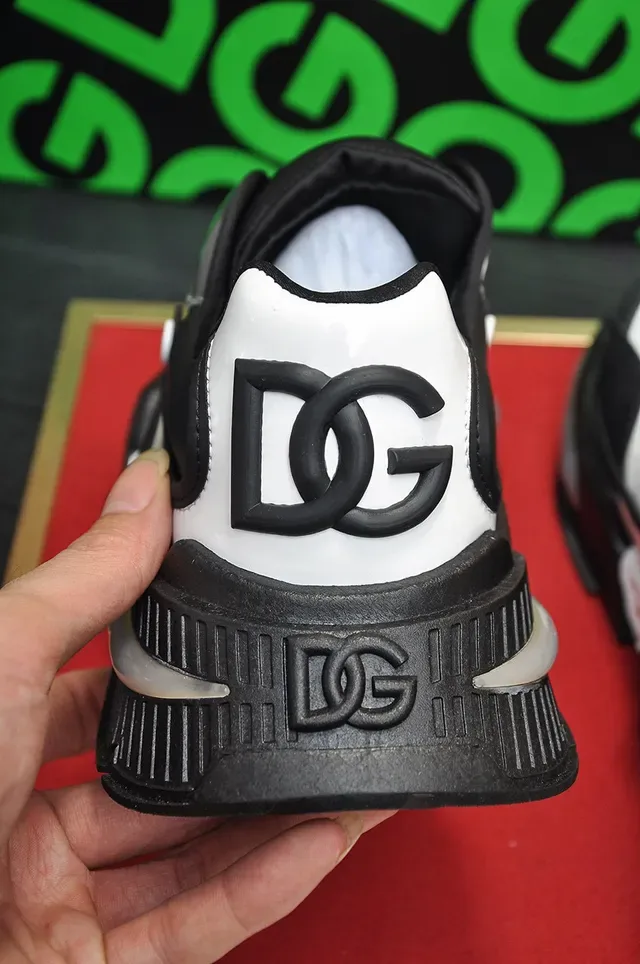 Dolce & Gabbana Black White Platform Sole Panelled Upper Chunky Sneakers 2