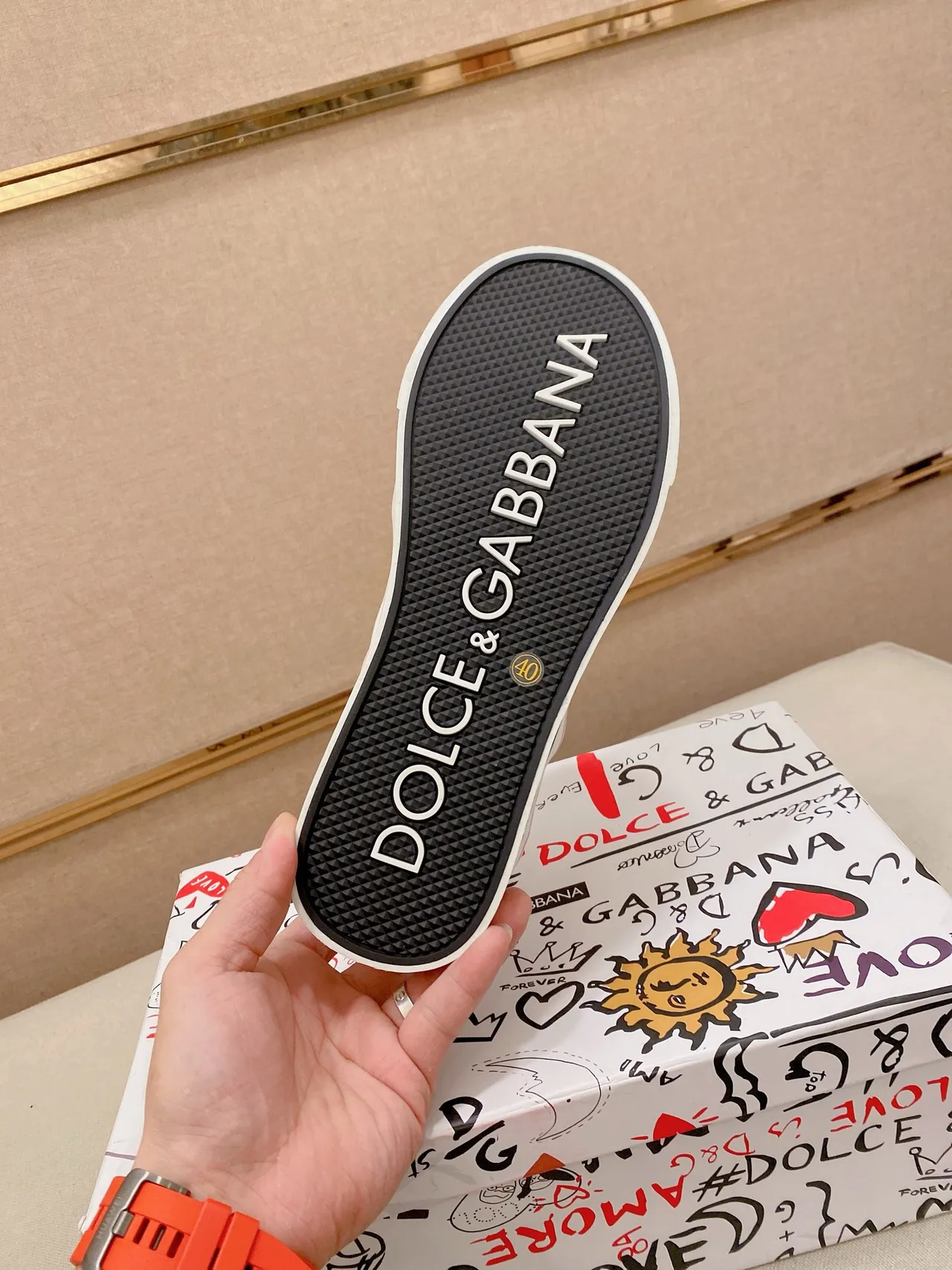 Dolce & Gabbana Gray and Brown Canvas Lifestyle Sneakers 2