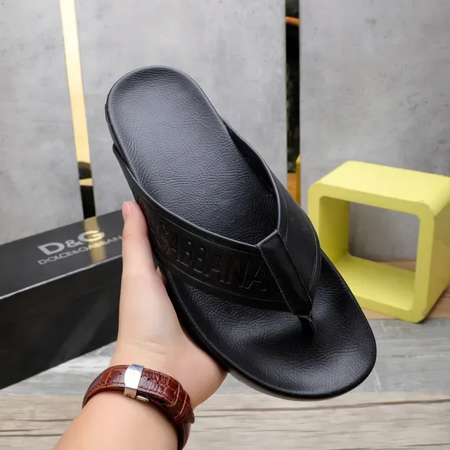 Dolce & Gabbana Logo Strap Chinelos Pretos 6