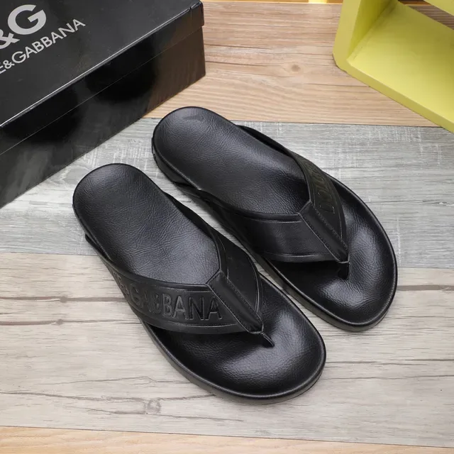 Dolce & Gabbana Logo Strap Chinelos Pretos 7