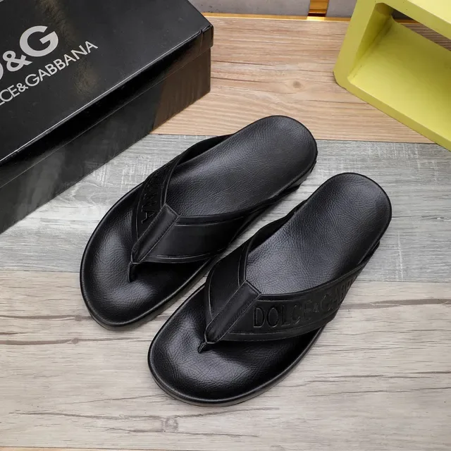 Dolce & Gabbana Logo Strap Chinelos Pretos 8