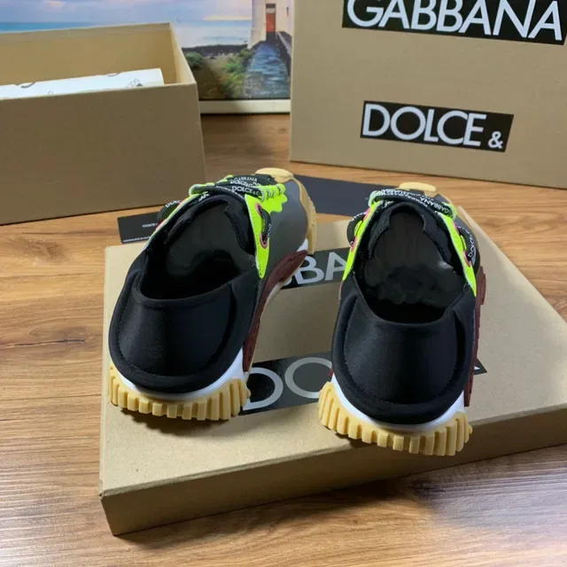 Dolce & Gabbana Mixed-Material Neon-Laced Lifestyle Sneaker 6