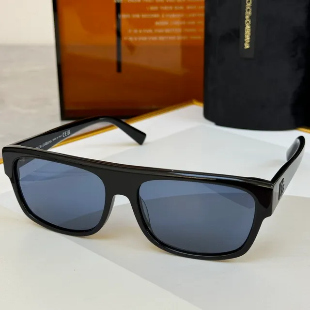 Dolce & Gabbana NS1 Glossy Black Rectangular Sunglasses 7