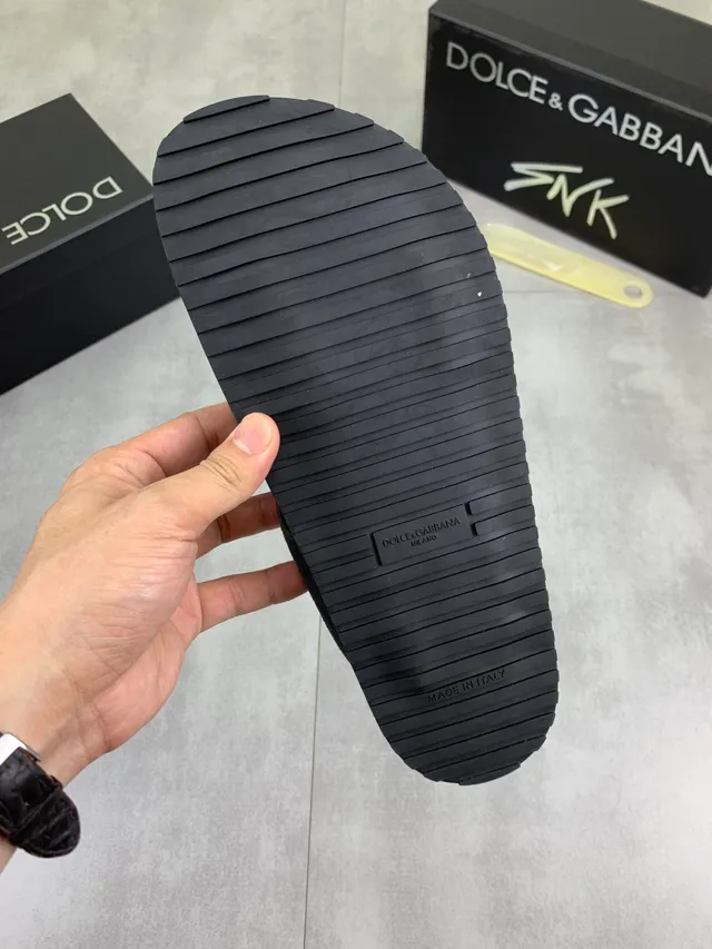 Dolce & Gabbana Portofino 灰色麂皮 DG Logo 拖鞋 2
