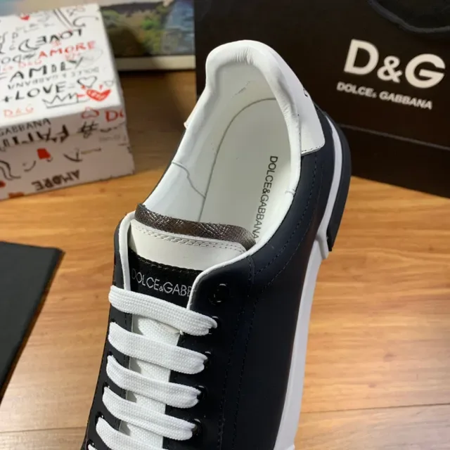 Dolce & Gabbana Portofino সাদা এবং কালো লাইফস্টাইল স্নিকার 2