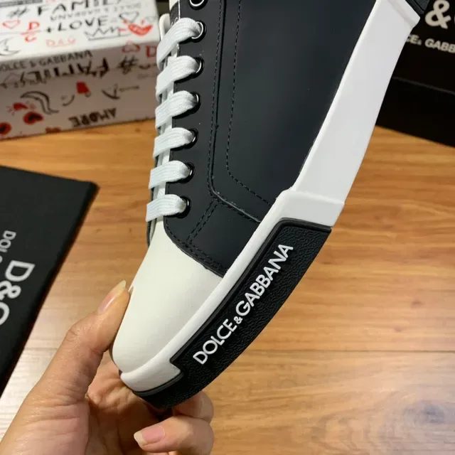Dolce & Gabbana Portofino সাদা এবং কালো লাইফস্টাইল স্নিকার 4
