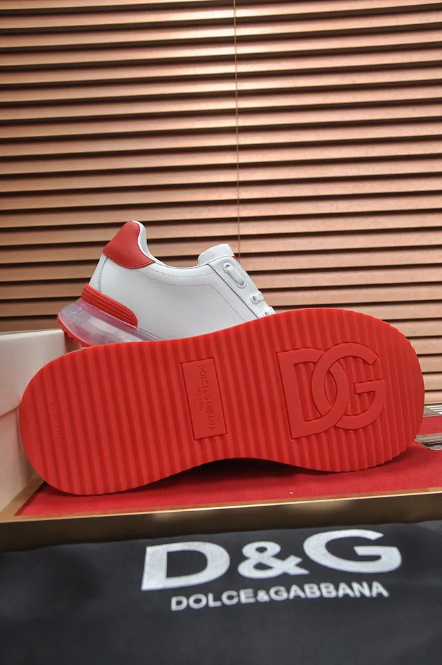 Dolce & Gabbana blanco rojo cuero superior DG Logo zapatillas lifestyle 4