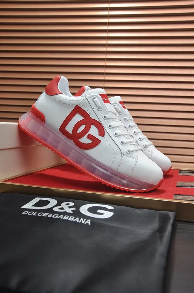 Dolce & Gabbana blanco rojo cuero superior DG Logo zapatillas lifestyle 8