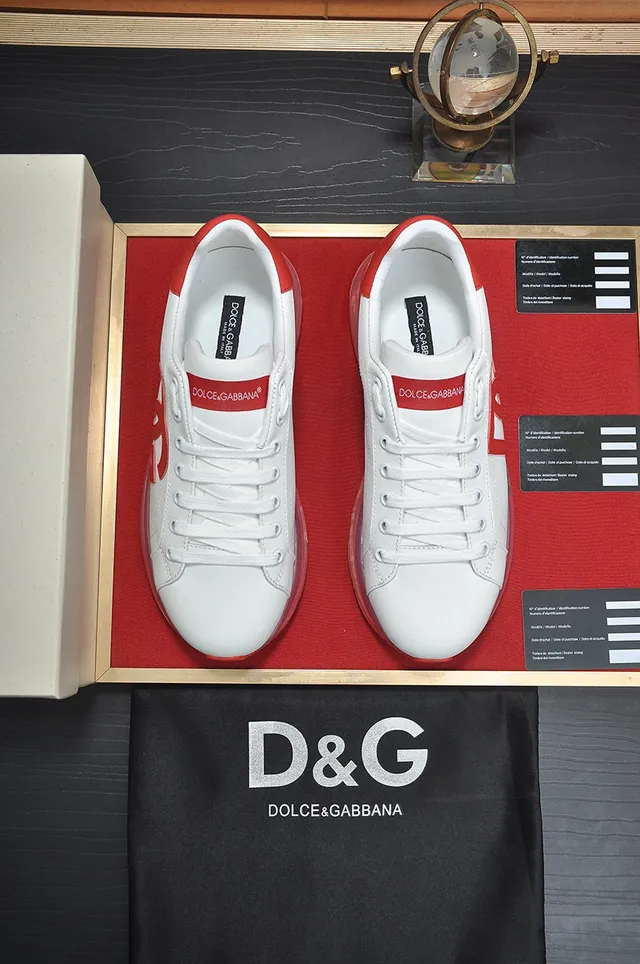 Dolce & Gabbana blanco rojo cuero superior DG Logo zapatillas lifestyle 9