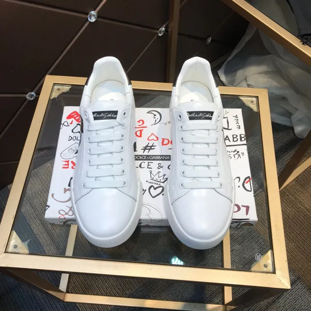 Dolce & Gabbana White Silver Leather Upper Low-Top Lifestyle Sneakers 8