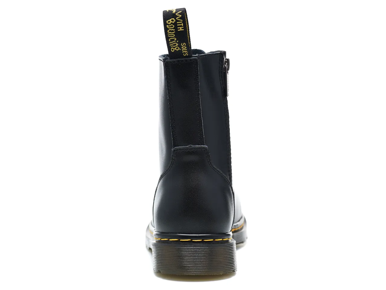 Dr. Martens 1460 Bottes en cuir lisse noir à coutures jaunes style Martin 5