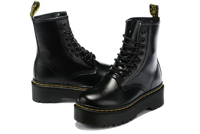 Dr. Martens Jadon Noir Plateforme Bottes Martin 2
