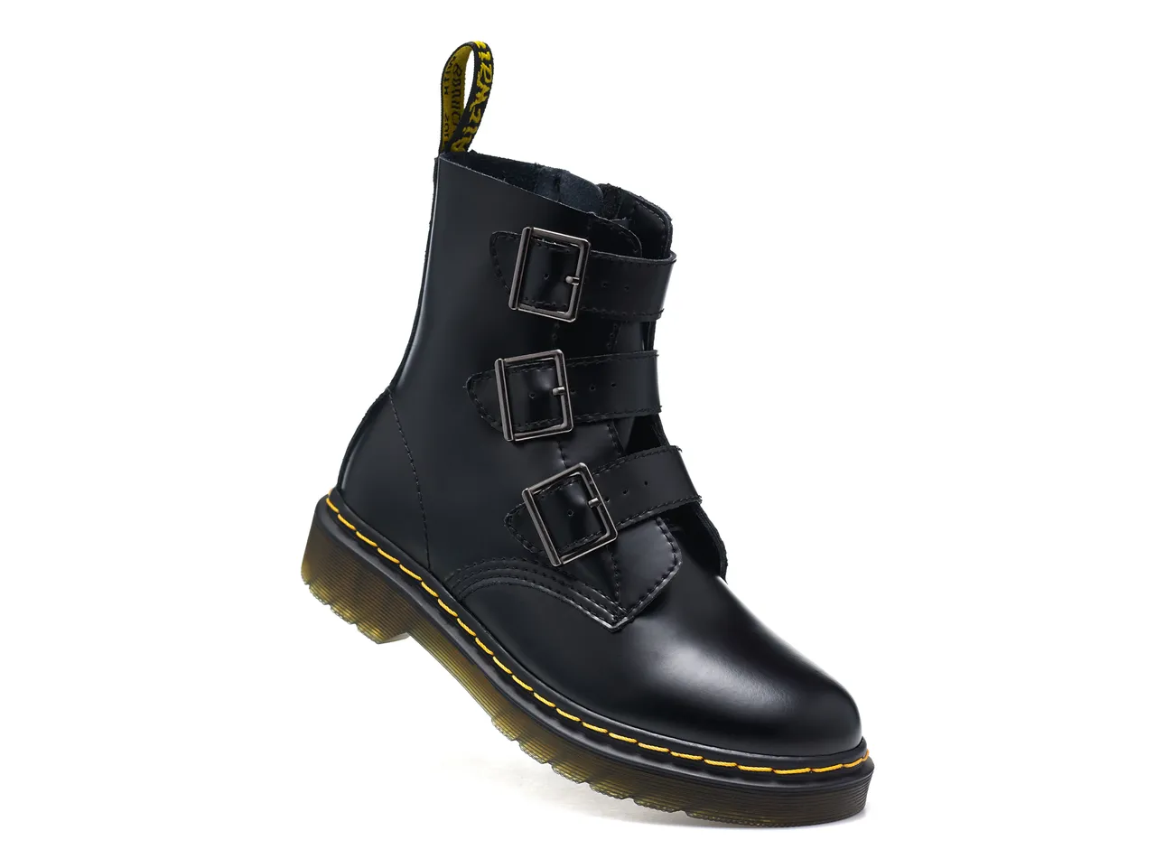 Dr. Martens Sangle à trois boucles cuir noir bottine Martin 3