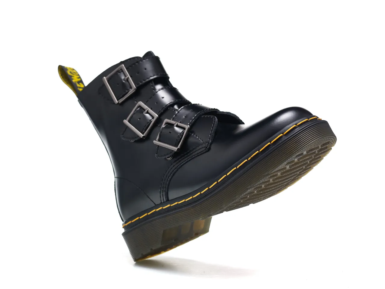 Dr. Martens Sangle à trois boucles cuir noir bottine Martin 4