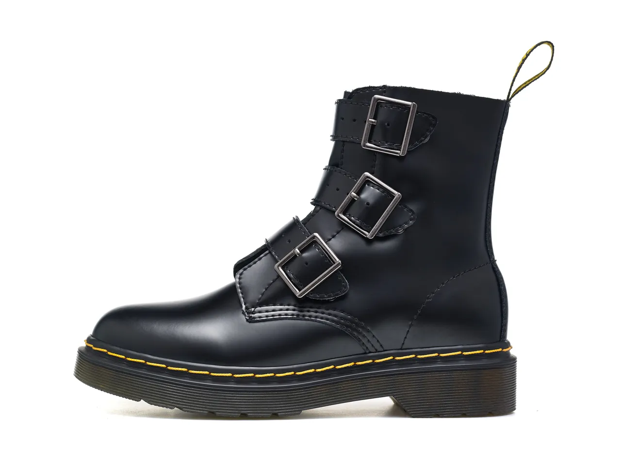 Dr. Martens Sangle à trois boucles cuir noir bottine Martin 7