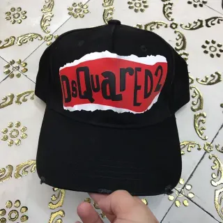 Dsquared2 ICON Torn-Paper Logo কালো বেসবল ক্যাপ