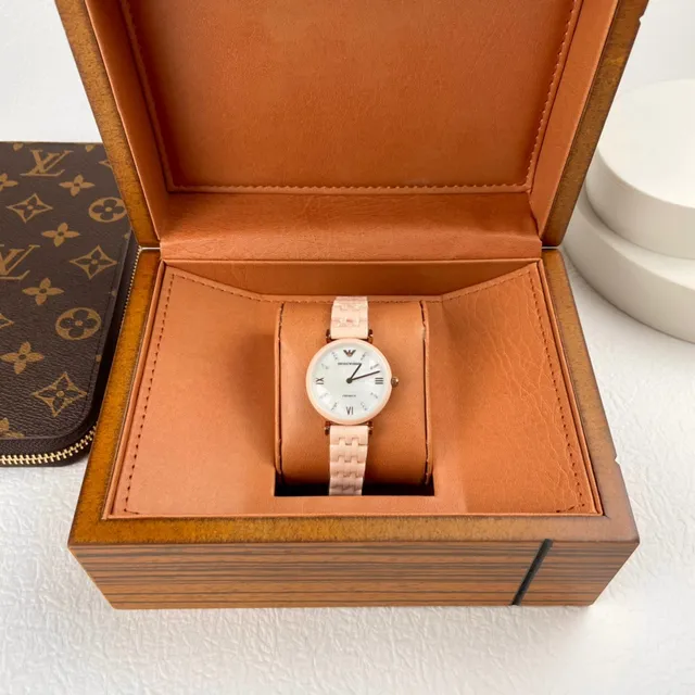 Emporio Armani Ceramica Pale Pink Ceramic Quartz Watch 4