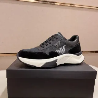 Emporio Armani Zapatilla Lifestyle Negro Blanco Material Mixto Superior Asimétrica Suela Chunky Zapatillas Lifestyle