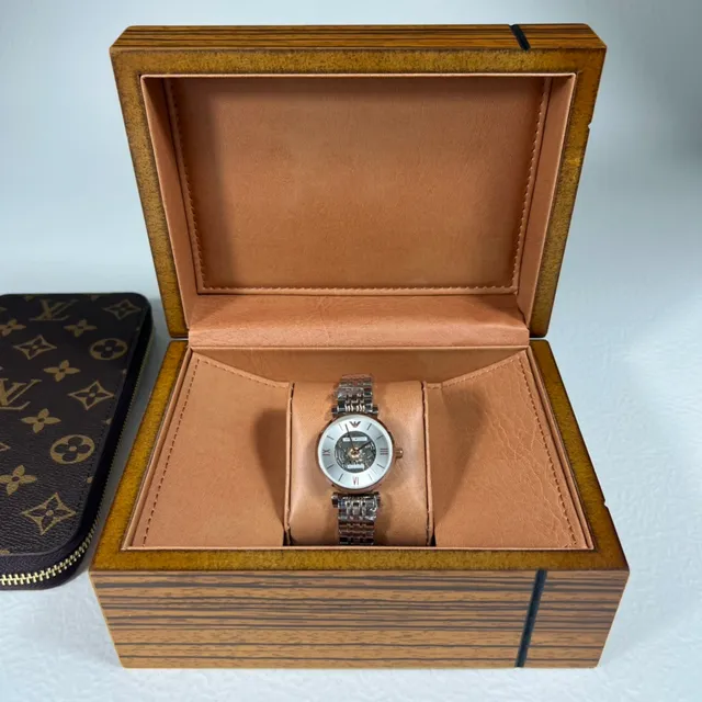 Emporio Armani Meccanico Esqueleto Dial Prata Relógio Mecânico 3