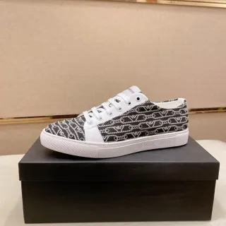 Emporio Armani Monogram-Print White-Accent Lifestyle Sneakers