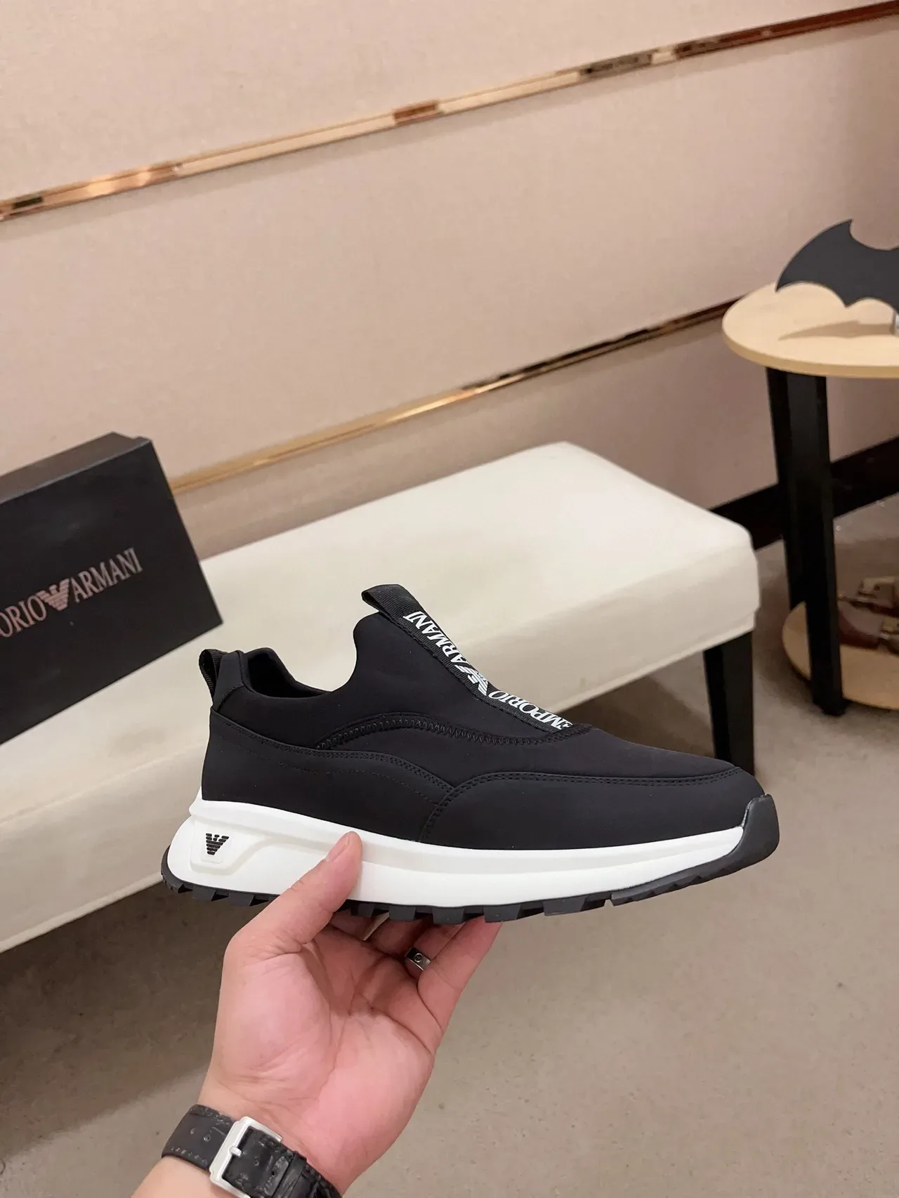 Emporio Armani Sneakers Lifestyle Noir et Blanc 6