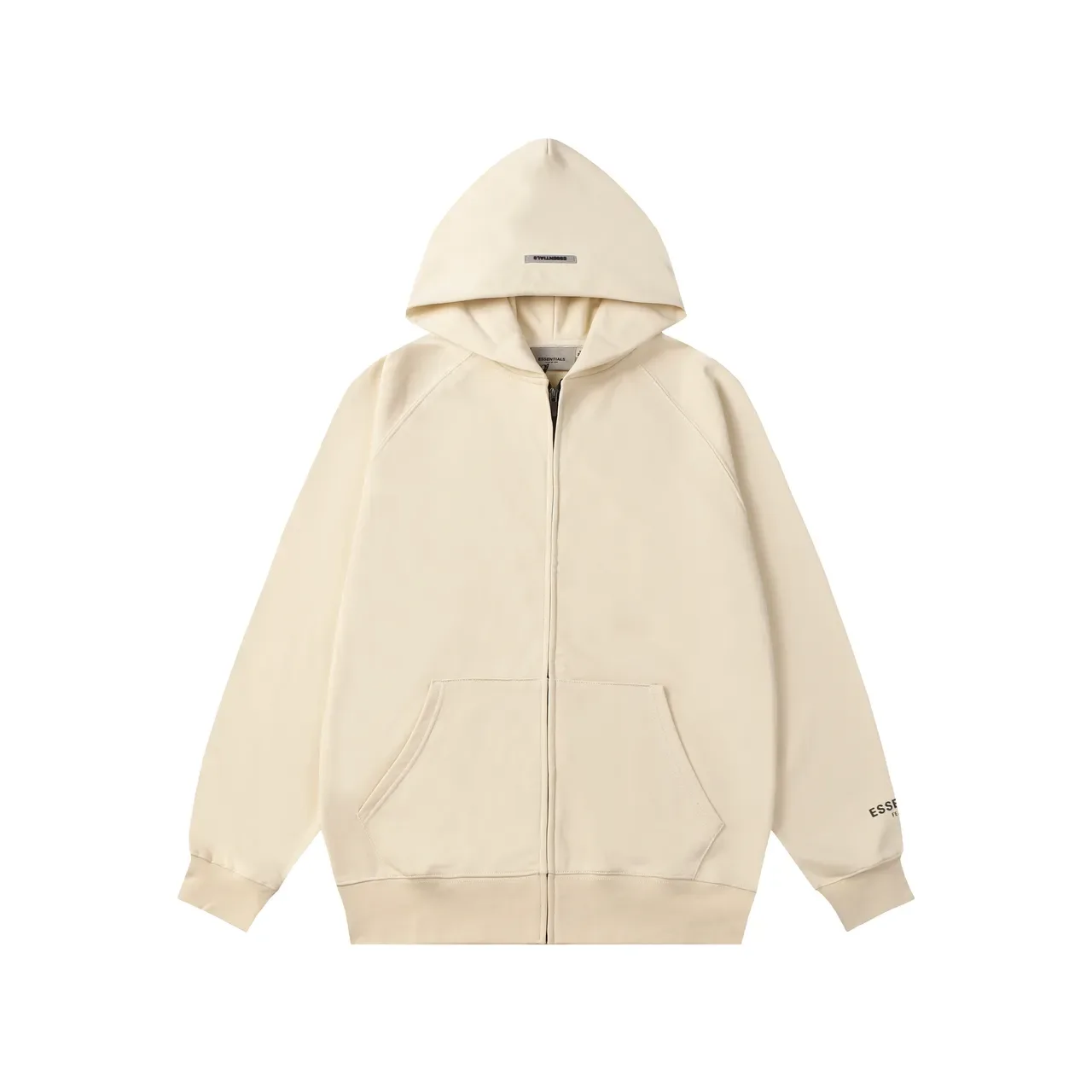 Fear of God Essentials هودي أوفر سايز بأكمام راغلان وإغلاق كامل 7
