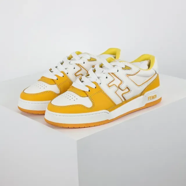 Fendi FF Court Yellow and White Lifestyle Sneakers 2