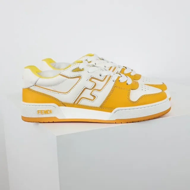 Fendi FF Court Yellow and White Lifestyle Sneakers 3