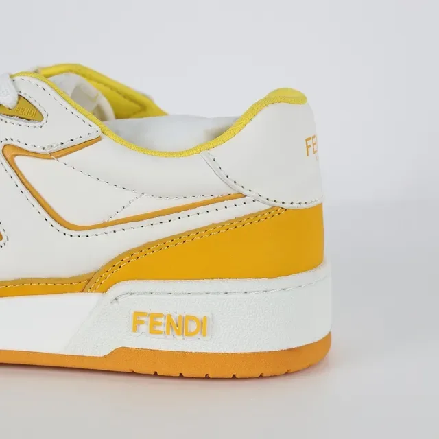 Fendi FF Court Yellow and White Lifestyle Sneakers 4